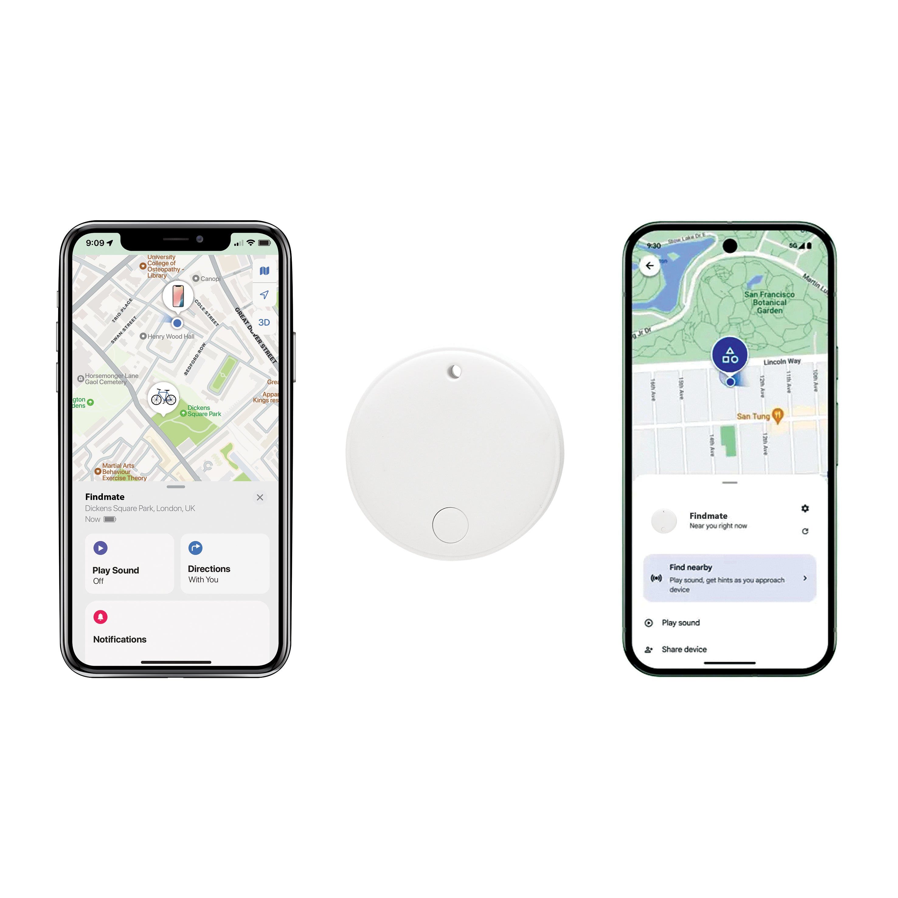 Findmate Dual RCS -esinepaikannin, kierrätysmuovia