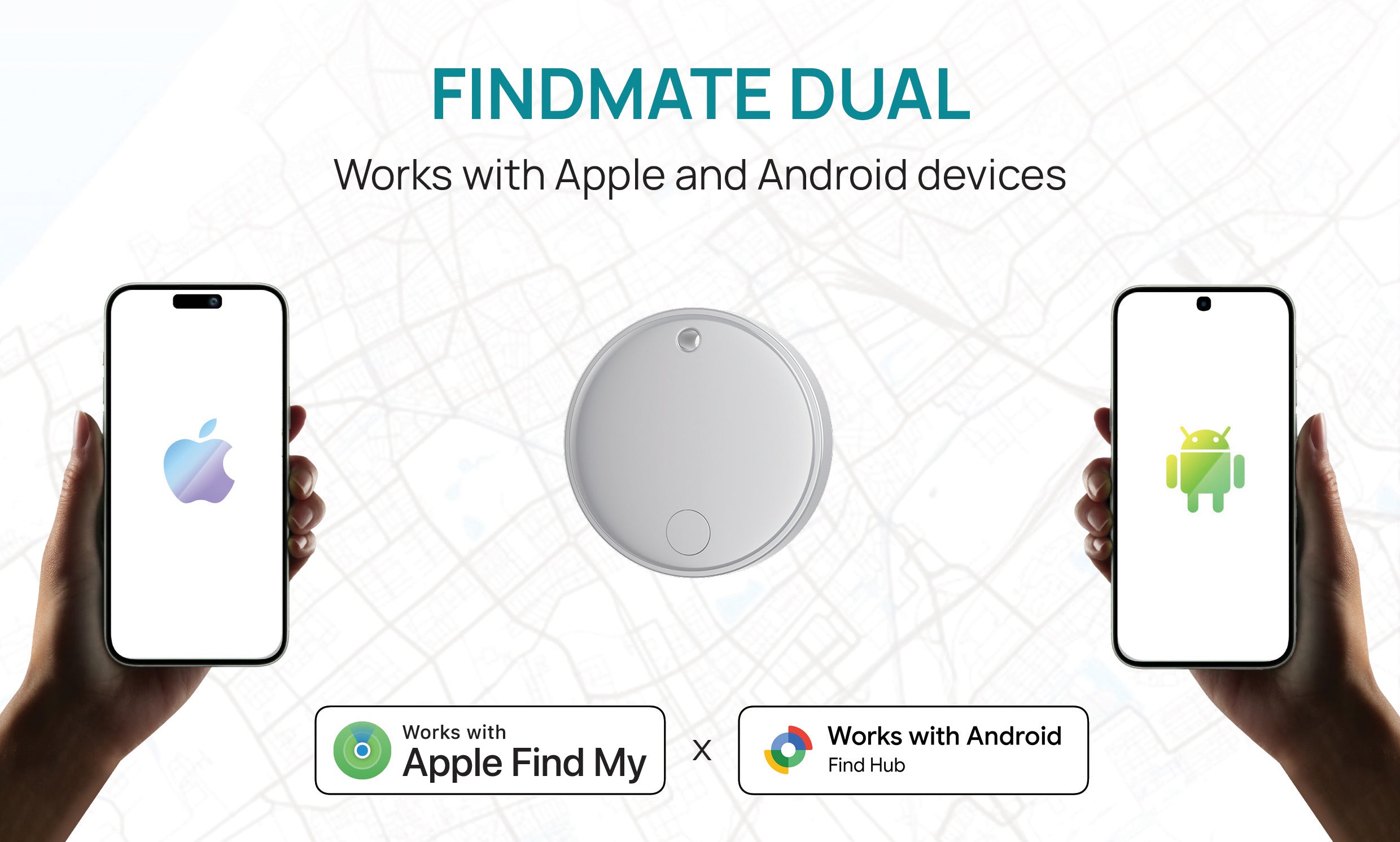 Findmate Dual RCS -esinepaikannin, kierrätysmuovia
